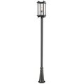 Z-Lite Fallow 1 Light Outdoor Post Mounted Fixture, Black And Clear Seedy 565PHBR-519P-BK